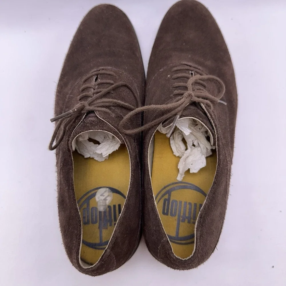 FitFlop Lewis Mens US 11 EU 44 Oxford Sneaker Hybrid Shoes Brown Suede